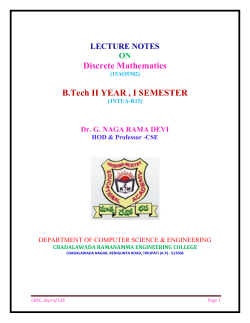 Discrete Mathematics B.Tech II YEAR , I SEMESTER