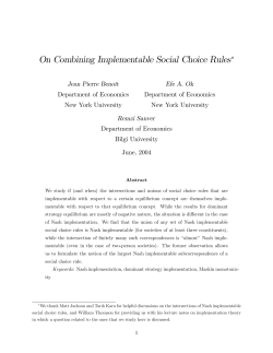 On Combining Implementable Social Choice Rules