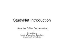 StudyNet Introduction - University of Hertfordshire