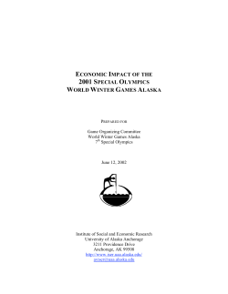 economic impact of the 2001 special olympics world winter games