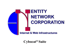 Cybocat ® Suite Evolution of the Software