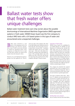 Ballast water tests show that fresh water offers unique challenges