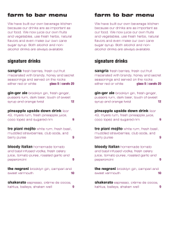 Farm to Bar Signature Drinks