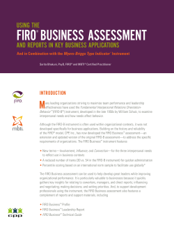 firo&reg; business assessment