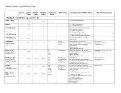 Reading 1A, 4th ed. Lesson Plan Overview