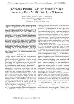 Dynamic Parallel TCP For Scalable Video Streaming