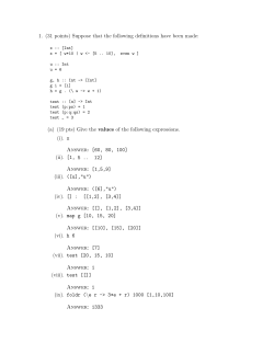 1. (31 points) Suppose that the following definitions have been