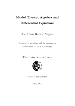 Model Theory, Algebra and Differential Equations