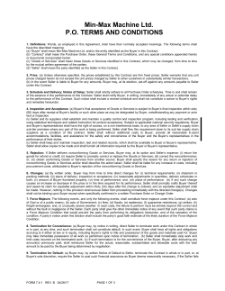 Min-Max Machine Ltd. P.O. TERMS AND CONDITIONS