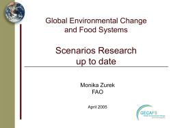 Summary of GECAFS Scenarios Research planning to date