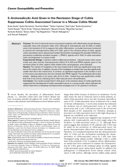5-Aminosalicylic Acid Given in the Remission Stage of Colitis