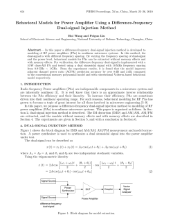 Behavioral Models for Power Amplifier Using a Difference