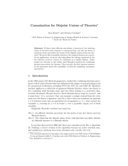 Canonization for Disjoint Unions of Theories*