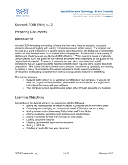 Kurzweil 3000 (Win) v.12 Preparing Documents - SET-BC