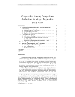 Cooperation Among Competition Authorities in Merger Regulation