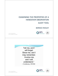 examining the properties of a handover observation audit tool