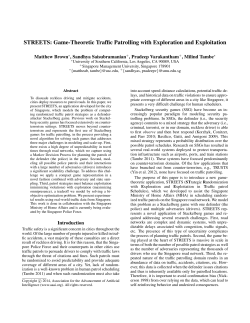 STREETS: Game-Theoretic Traffic Patrolling with