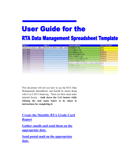 This document will tell you how to use the RTA