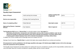 Equality Impact Assessment Template - 2013