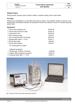 TEP 5.1.03-11 Franck-Hertz experiment with Hg-tube TEP 5.1.03