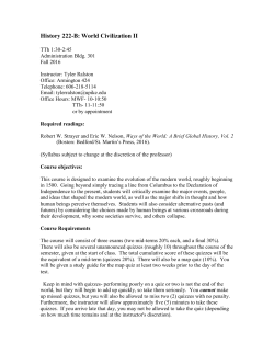 History 221-A: World Civilization I