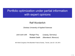 417 Wunderlich, R Portfolio optimization under partial information
