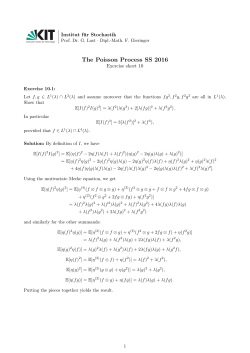 The Poisson Process SS 2016