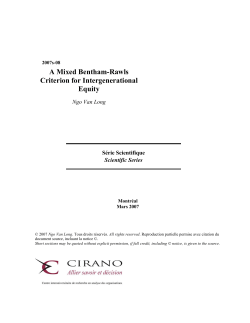 A Mixed Bentham-Rawls Criterion for Intergenerational