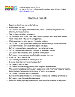 Trans ally - Registered Nurses` Association of Ontario