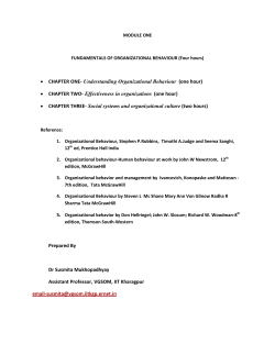 CHAPTER ONE- Understanding Organizational Behaviour