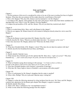 Pride and Prejudice Study Guide Chapter I 1. The first sentence of