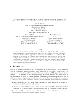 A Formal Framework for Evaluation of Information Extraction