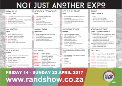 friday 14 - sunday 23 april 2017