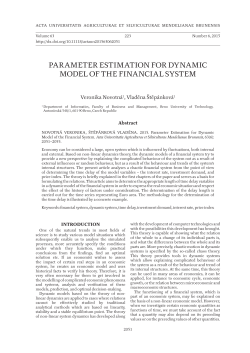 parameter estimation for dynamic model of the financial system