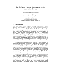 QA-LaSIE: A Natural Language Question Answering System Sam