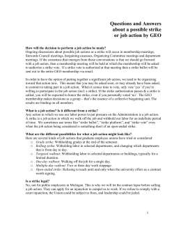 Questions and Answers about a possible strike or job action by GEO