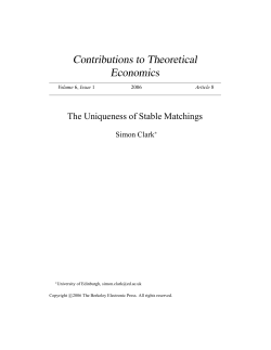 The Uniqueness of Stable Matchings