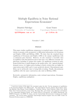 Multiple Equilibria in Noisy Rational Expectations Economies&lowast;