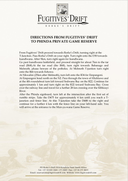 directions from fugitives` drift to phinda private game reserve