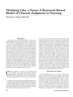 A Research-Based Model of Clinical Judgment in Nursing