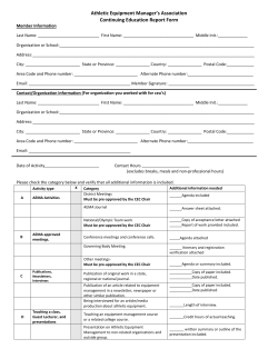CEU Report Form 2016 - Athletic Equipment Managers Association