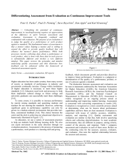 Differentiating Assessment from Evaluation