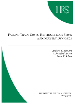 Falling trade costs, heterogeneous firms and industry dynamics