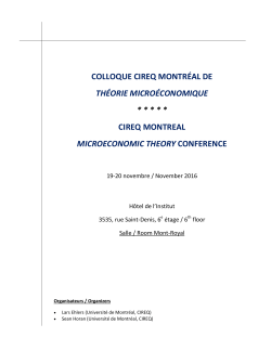 colloque cireq montr&eacute;al de th&eacute;orie micro&eacute;conomique * * * * * cireq