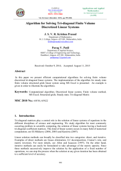 Algorithm for Solving Tri-diagonal Finite Volume Discretized Linear