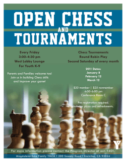 Chess Tournaments Round Robin Play Second Saturday of every