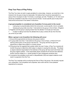 Pace of Play Policy
