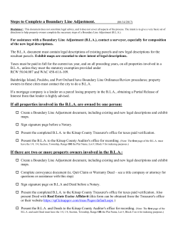 Steps to Complete a Boundary Line Adjustment