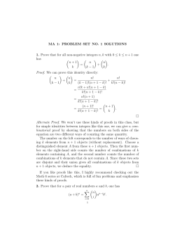 MA 1: PROBLEM SET NO. 1 SOLUTIONS 1. Prove that for all non