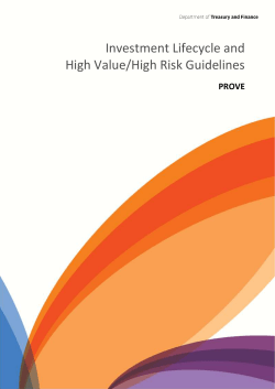 Investment Lifecycle Framework - Department of Treasury and Finance